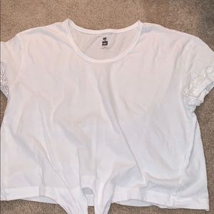 White tee shirt with detailing